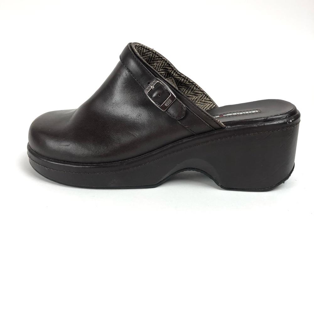 Tommy Hilfiger Womens Leather Backless Clog Shoes - Picture 5 of 8